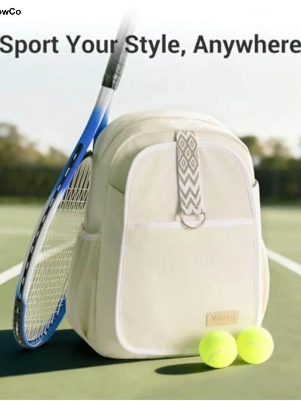 Quilted Tennis Racket Backpack Women Ultra-Light Sport Travel Gear
